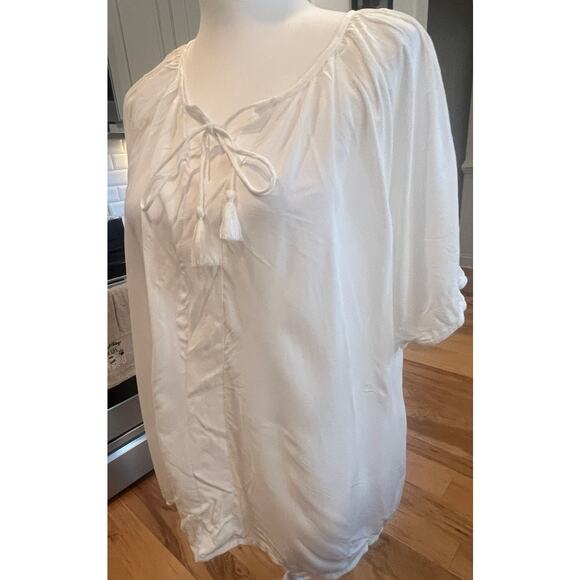 BROADWAY COLLECTION SHORT SLEEVE V NECK WITH TIE WOMENS TOP SIZE XL - Picture 9 of 9